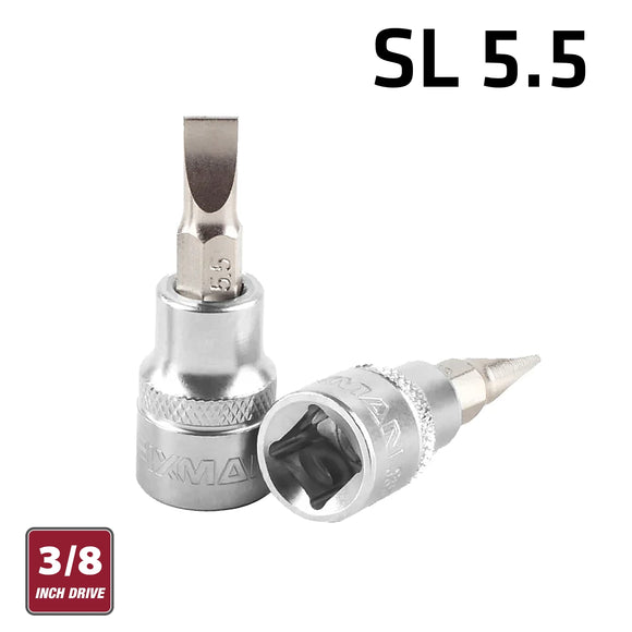 Image of a FIXMAN 3/8' DR.BIT SOCKET SL5.5 SLOTTED SCREWDRIVER BIT
