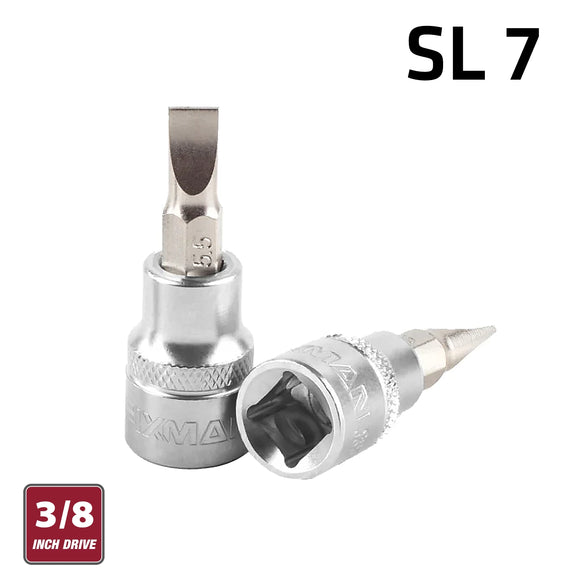 Image of a FIXMAN 3/8' DR.BIT SOCKET SL7 SLOTTED SCREWDRIVER BIT