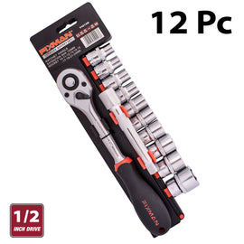 Image of a FIXMAN 12-PC 1/2' DR. SOCKET & RATCHET SET
