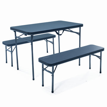 image of OZtrail Ironside 3 Piece Picnic Set 250kg Per Seat/300kg Table Weight