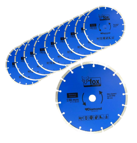 Fox Segmented Diamond Cutting Disc 230mm Masonry Pack of 10