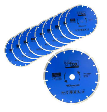Fox Segmented Diamond Cutting Disc 230mm Masonry Pack of 10