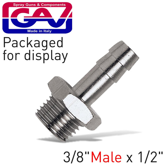 Image of a HOSE ADAPTOR 3/8'MALE X 1/2' HOSE PACKAGED