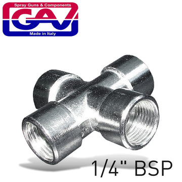 Image of a 4 WAY CONNECTOR 1/4' FFFF