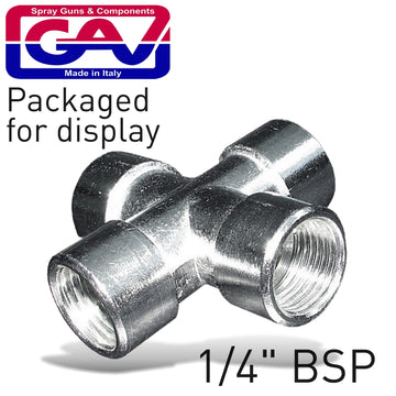 Image of a 4 WAY CONNECTOR 1/4'FFFF PACKAGED