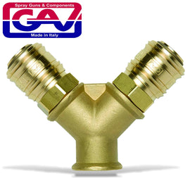 Image of a BRASS QUICK COUPLER TWO WAY 3-8F GERMAN