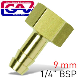 Image of a BRASS HOSE TAIL 1/4 F X 9MM