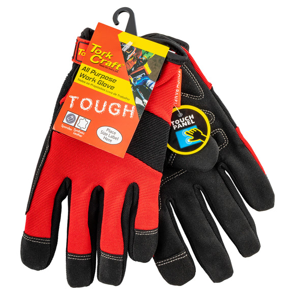 Image of a Tork Craft Work Glove Medium-all Purpose Red With Touch Finger