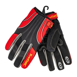 Image of a Tork Craft Mechanics Glove Large Synthetic Leather Reinforced Palm Spandex Red