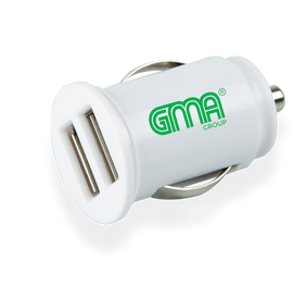 GMA Car Charger Dual USB White