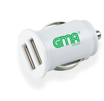 GMA Car Charger Dual USB White