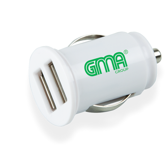 GMA Car Charger Dual USB White