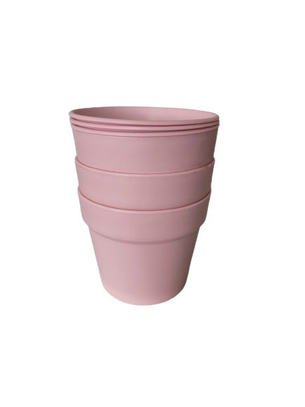 image of GRO Plastic Flower Pot Set 3 Pieces Pink