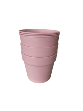 image of GRO Plastic Flower Pot Set 3 Pieces Pink