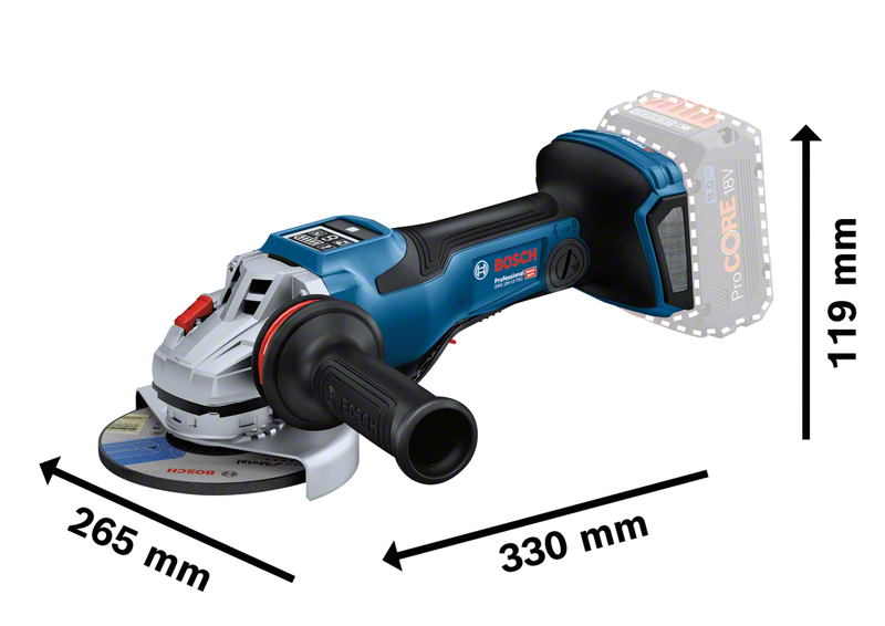 Bosch Cordless Small Angle Grinder GWS 18V-15 PSC Solo excl Battery & Charger - 0