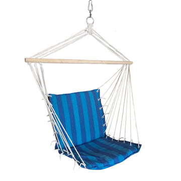 image of Seagull Hanging Hammock Chair Blue Stripe 100cm Max 150kg