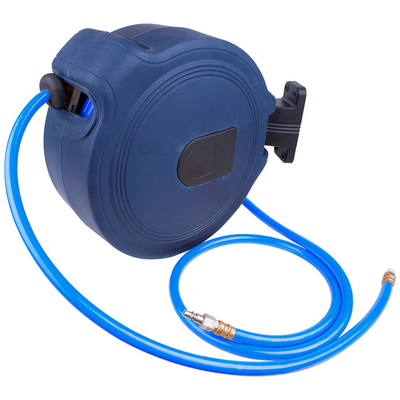 Image of an AirCraft Air Hose Reel 15M X 9.5mm(3/8) PU Hose P/P Casing Wall Mounted