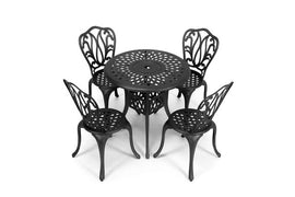 Anray 4 Seater Lisa with 78cm Patio Table Set ROUND - Black
