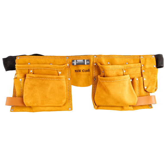 Image of a Tork Craft Large Proffesional Leather Tool Belt 11 Pocket