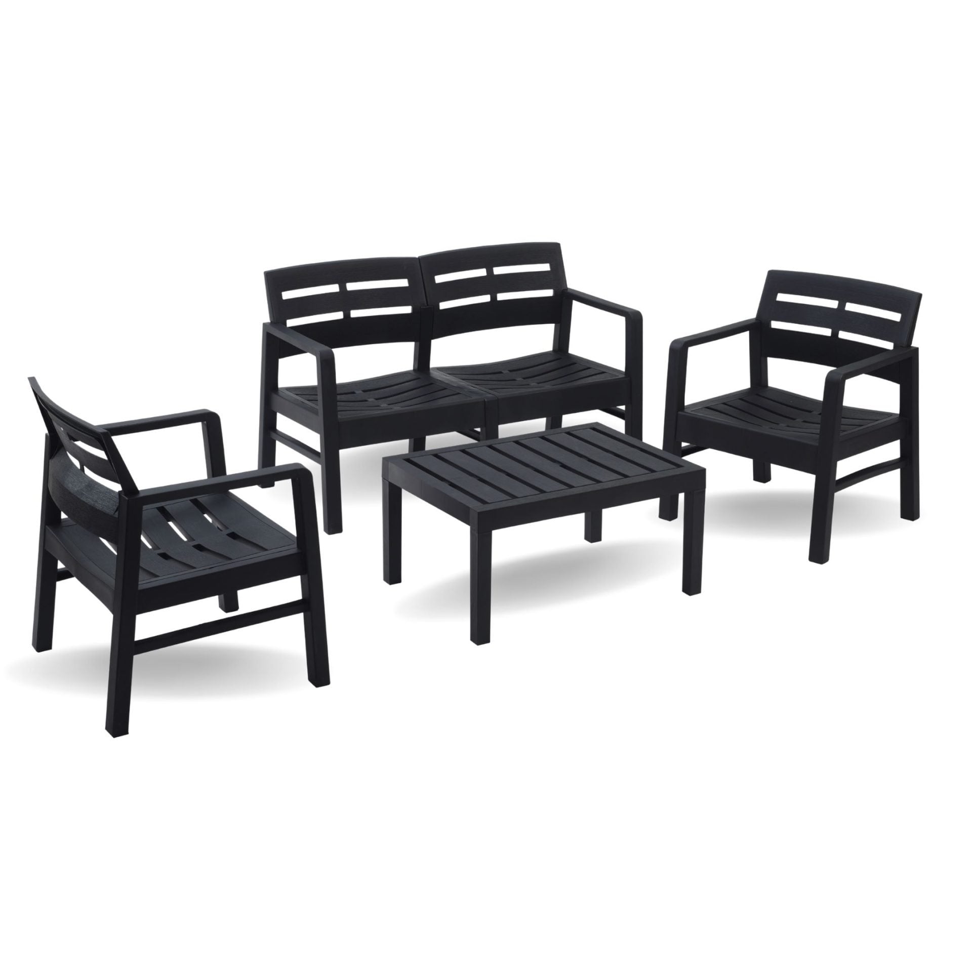 Image of a ECONOFURN Java 4 Piece Patio Set - Anthracite 1