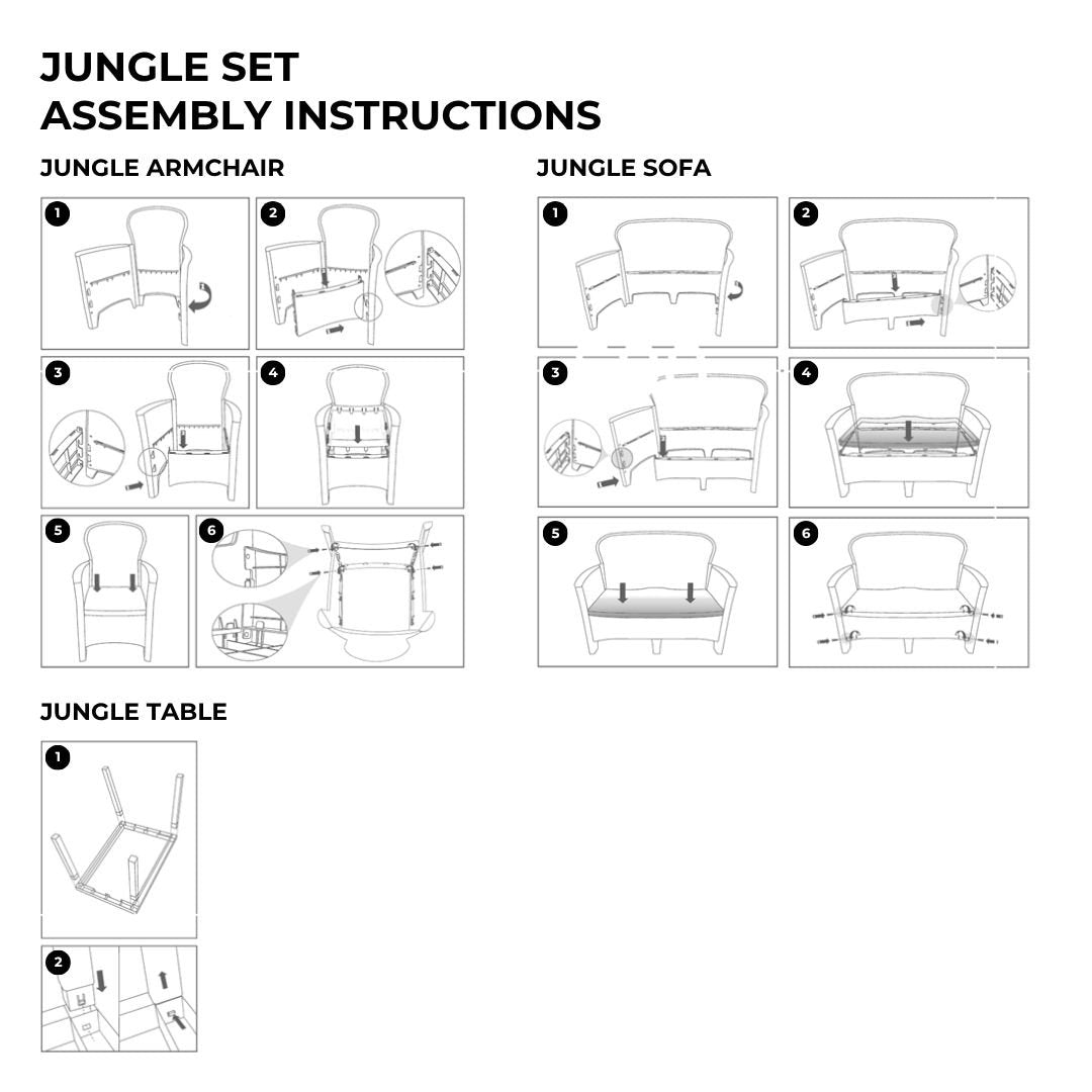 Image of a ECONOFURN Jungle 4 Piece Patio Set 2