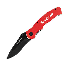 Image of a Tork Craft Knife Foldable Utility Red With G10 Material Handle And Belt Clip