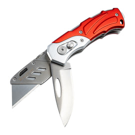 Image of a Tork Craft Knife Utility Stainless Steel Blades Foldable With 5 Spare Blades