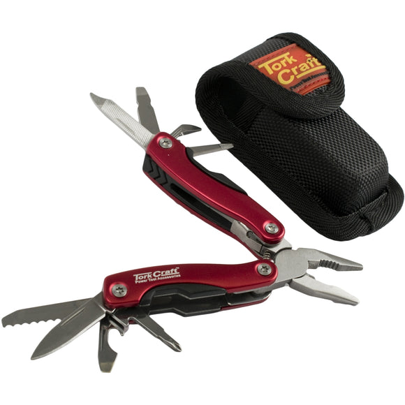 Image of a Tork Craft Multitool Red Mini With Nylon Pouch