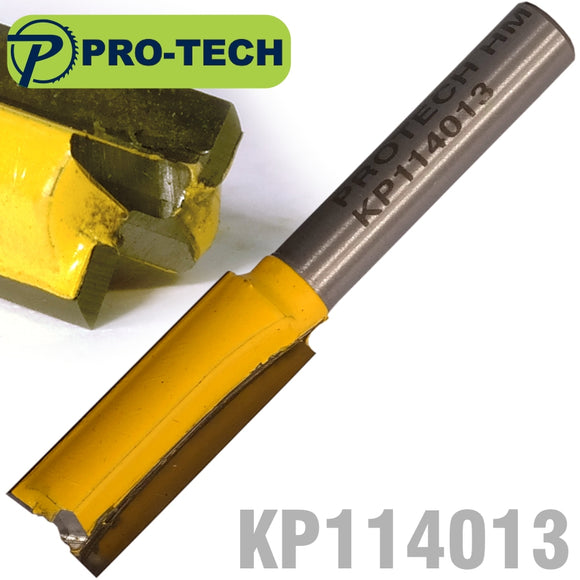 Image of a STRAIGHT BIT 3/8'(9.5MM) X 1'(25.4MM) CUT 2 FLUTE W/BOTTOM CUT 1/4' SH