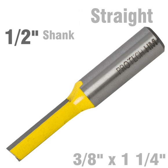 Image of a STRAIGHT BIT 3/8'(9.5MM) X 1 1/4'(31.8MM) CUT 2 FLUTE WITH BOTTOM CUT