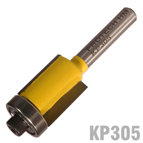 Image of a TRIM BIT 16MM X 20MM WITH BOTTOM BEARING 1/4' SHANK