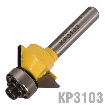 Image of a BEVEL TRIM 1/2' X 1/4' BOTTOM BEARING 45 1/4' SHANK