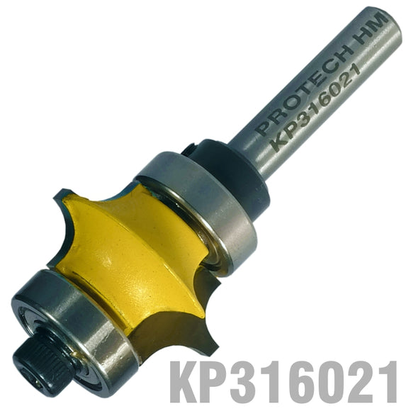 Image of a FULL BEAD DOUBLE BEARING 1' X 1/2' RADIUS 3/16' 1/4' SHANK