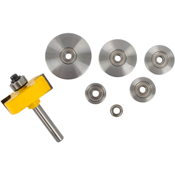 Image of a RABBETING BIT 1 1/2' X 1/16' DEPTH 9/16' 1/4'SHANK X 7 BEARINGS