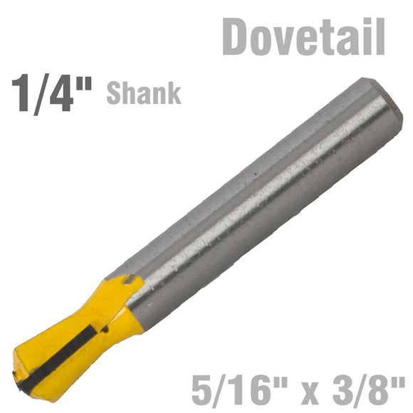 Image of a DOVETAIL BIT 5/16' X 3/8' 1/4' SHANK