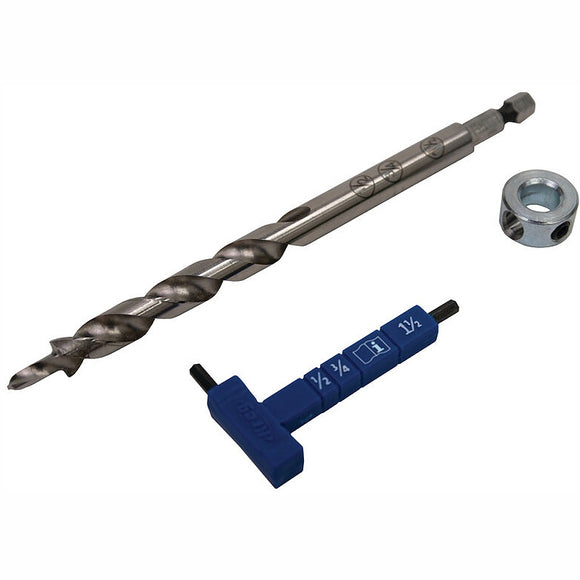 Image of a KREG EASY SET DRILL BIT WIHT STOP COLLAR & GAUGE/HEX WRENCH