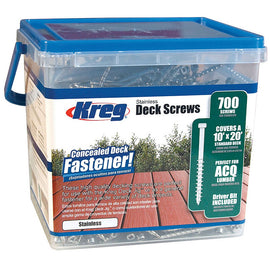 Image of a KREG STAINLESS STEEL DECK SCREWS 2' #8 COARSE PAN HEAD 700CT