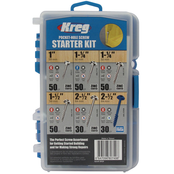Image of a KREG POCKET-HOLE SCREW STARTER KIT 260PCE