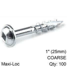 Image of a KREG ZINC POCKET HOLE SCREWS 25MM 1.00' #8 COARSE THREAD MX LOC 100CT