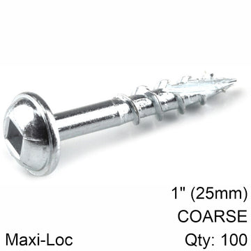 Image of a KREG ZINC POCKET HOLE SCREWS 25MM 1.00' #8 COARSE THREAD MX LOC 100CT