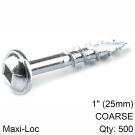 Image of a KREG ZINC POCKET HOLE SCREWS 25MM 1.00' #8 COARSE THREAD MX LOC 500CT