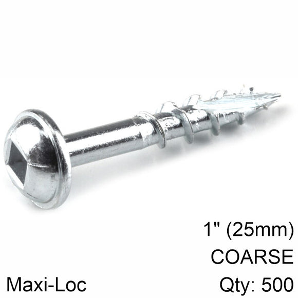 Image of a KREG ZINC POCKET HOLE SCREWS 25MM 1.00' #8 COARSE THREAD MX LOC 500CT