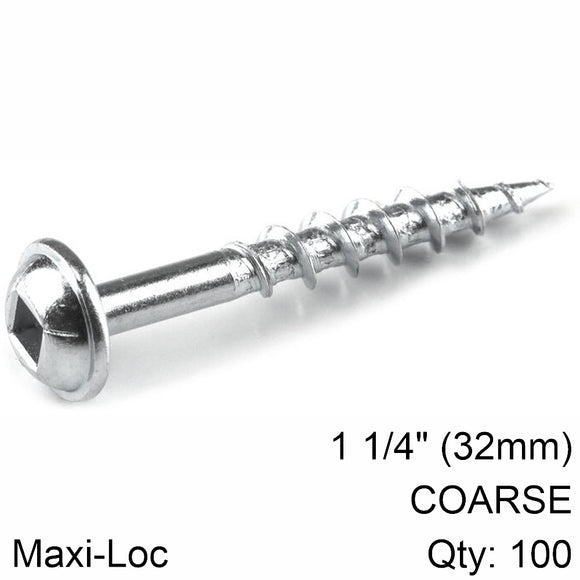 Image of a KREG ZINC POCKET HOLE SCREWS 32MM 1.25' #8 COARSE THREAD MX LOC 100CT
