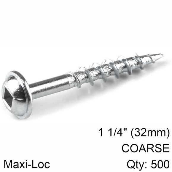 Image of a KREG ZINC POCKET HOLE SCREWS 32MM 1.25' #8 COARSE THREAD MX LOC 500CT