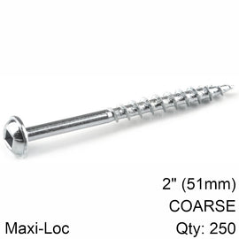 Image of a KREG ZINC POCKET HOLE SCREWS 51MM 2.00' #8 COARSE THREAD MX LOC 250CT