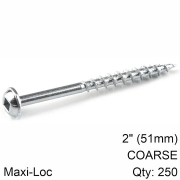Image of a KREG ZINC POCKET HOLE SCREWS 51MM 2.00' #8 COARSE THREAD MX LOC 250CT