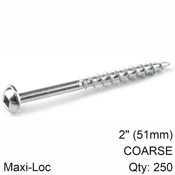 Image of a KREG ZINC POCKET HOLE SCREWS 51MM 2.00' #8 COARSE THREAD MX LOC 250CT
