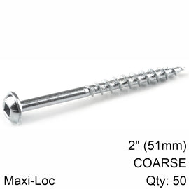 Image of a KREG ZINC POCKET HOLE SCREWS 51MM 2.00' #8 COARSE THREAD MX LOC 50CT