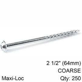 Image of a KREG ZINC POCKET HOLE SCREWS 64MM 2.50' #8 COARSE THREAD MX LOC 250CT