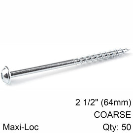 Image of a KREG ZINC POCKET HOLE SCREWS 64MM 2.50' #8 COARSE THREAD MX LOC 50CT